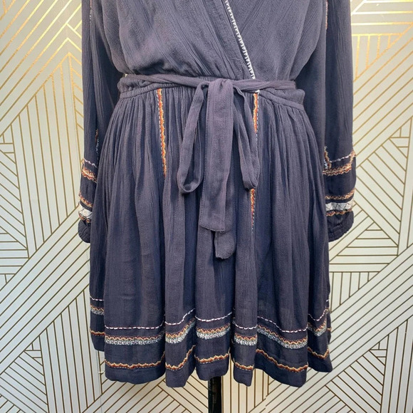 Free People Delilah Embroidered Minidress Blue - Picture 4 of 12